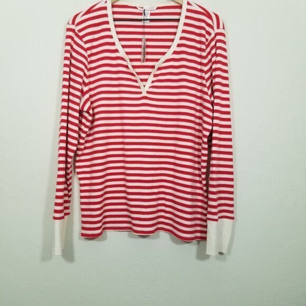 NWT Victoria's Secret Striped Long Sleeve Pajama Top Size XL